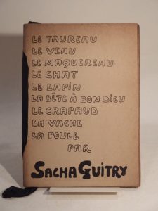 Estimation Livre illustré - Couverture du livre Estimation du livre « le Taureau, Le Veau, Le Maquereau, Le Chat, Le Lapin, La Bête à Bon Dieu, Le Crapaud, La Vache, La Poule, par Sacha Guitry. »