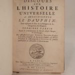Couverture du livre Estimation du livre « discours sur l’histoire universelle à Monseigneur le Dauphin : pour expliquer la suite de la Religion & les changemens des Empires. »