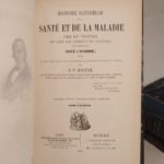 Couverture du livre Estimation du livre « histoire naturelle de la santé et de la maladie chez les végétaux et chez les animaux en général, et en particulier chez l’homme ; suivie du formulaire pour la nouvelle méthode de traitement hygiénique et curatif ; par F.-V. Raspail. Avec des figures sur bois dans le texte et dix-neuf planches gravées sur acier, d’après les dessins originaux et les premières gravures de son fils, F.-Benj. Raspail. Troisième édition, considérablement augmentée. »