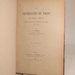 Couverture du livre Estimation du livre « la Généralité de Tours au XVIIIe siècle. Administration de l’intendant du Cluzel (1766-1783). »