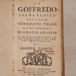Couverture du livre Estimation du livre « la Gerusalemme liberata del signore Torquato Tasso : Il Goffredo, poema eroico del signor Torquato Tasso ; con gli argomenti di Orazio Ariosti. In questa nuova impressione corretto e di belle figure ornato, con la vita dell’autore [par Lorenzo Crasso], e con l’aggiunta de’ Cinque canti di Camillo Camilli. (Jérusalem délivrée) »