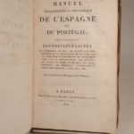 Couverture du livre Estimation du livre « manuel géographique et statistique de lEspagne et du Portugal []. Avec une carte de lEspagne et du Portugal. »