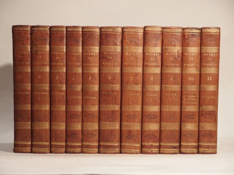 Couverture du livre Estimation du livre « oeuvres de J. J. Rousseau, avec des notes historiques. T1-3 : Les Confessions. T4 : Discours. T5 : Politique. T6-7 : La Nouvelle Héloïse. T8-9 : Emile. T10 : Lettre à de Beaumont, Lettres de la montagne, Vision de Pierre, Le Voyant. T11 : Théâtre. T12 : Mélanges. T13 : Musique. T13-15 : Dictionnaire de musique. T16 : Dialogues. T17-20 : Correspondance. T21 : Table. T22 : Supplément. »