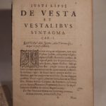 Couverture du livre Estimation du livre « justi Lipsi De Vesta et Vestalibus Syntagma. »
