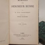 Couverture du livre Estimation du livre « mémoires d’un seigneur russe, par Ivan Tourguéneff, traduits par Ernest Charrière. »