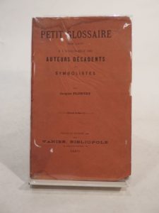 Estimation Edition originale - Couverture du livre Estimation du livre « petit glossaire pour servir à l’intelligence des auteurs décadents et symbolistes. »