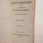 Couverture du livre Estimation du livre « petit glossaire pour servir à l’intelligence des auteurs décadents et symbolistes. »