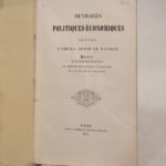 Couverture du livre Estimation du livre « ouvrages politiques-économiques par le Comte Camille Benso de Cavour, Président du Conseil des Ministres et Ministre des Affaires étrangères de S.M. le Roi de Sardaigne. »