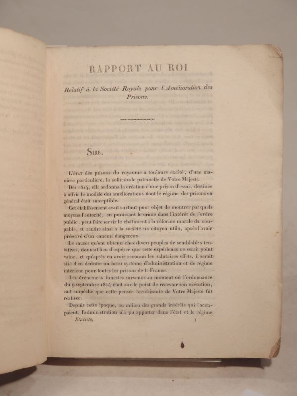 Couverture du livre Estimation du livre « rapport au roi relatif à la Société royale pour l’émélioration des prisons (9 avril 1819). »