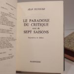 Couverture du livre Estimation du livre « le Paradoxe du critique, suivi de Sept saisons. Impressions de théâtre. »