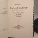 Couverture du livre Estimation du livre « mémoires de Madame Campan sur la vie privée de Marie-Antoinette. Préface de René Vallery-Radot. 63 compositions de Ad. Lalauze gravées au burin et à l’eau-forte par Léon Boisson. »