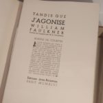 Couverture du livre Estimation du livre « tandis que j’agonise. Traduit de l’anglais par M. E. Coindreau. Burins de Courtin. »