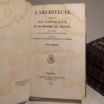 Couverture du livre Estimation du livre « l’Architecte. Notions sur l’art de bâtir et de décorer les édifices. Renseignemens sur les constructions urbaines et rurales. Instructions sur les droits et obligations de l’entrepreneur et du propriétaire. »