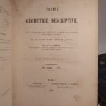 Couverture du livre Estimation du livre « traité de géométrie descriptive, suivi de la méthode des plans côtés et de la théorie des engrenages cylindriques et coniques, avec une collection d’épures, composée de 71 planches. »