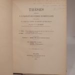 Couverture du livre Estimation du livre « thèses présentées à la Faculté des Sciences de Paris pour obtenir le grade de Docteur ès Sciences mathématiques, par H. Léauté. Etude géométrique du problème de l’intégration des équations différentielles partielles du premier ordre et à trois variables. Du frottement de pivotement. [SUIVI DE:] […] par M. P. V. Rouquet. Etude géométrique des surfaces dont les lignes de courbure d’un système sont planes. [DE:] […] par M. G. Demartres. Sur les Surfaces à génératrice circulaire. [DE:] […], par M. Legoux. Etude analytique et géométrique d’une famille de courbes représentées par une équaiton différentielle du premier ordre. [DE:] […], par M. Duport. Sur un mode particulier de représentation des imaginaires. [DE:] […], par M. C.-Alph. Valson. Thèse d’analyse : Application de la théorie des coordonnées elliptiques à la géométrie de l’ellipsoïde. Thèse d’astronomie : Questions proposées par la Faculté. [DE:] Mémoire sur les surfaces dont les rayons de courbure, en chaque point, sont égaux et de signes contraires, par M. E. Catalan. [DE:] Académie Royale de Belgique : Mémoire en réponse à la question suivante : Trouver les lignes de courbure du lieu des points dont la somme des distances à deux droites qui se coupent est constante, par M. Eugène Catalan. [DE:] Sur l’Application de la transformation arguésienne à la génération des courbes et surfaces géométriques, par Louis Saltel. [ET DE:] Mémoire sur l’emploi d’un nouveau système de variables dans l’étude des propriétés des surfaces courbes, par M. Ossian Bonnet. »