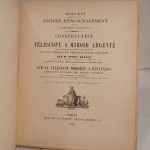 Couverture du livre Estimation du livre « construction d’un télescope à miroir argenté de 15 pouces et demi d’ouverture et son emploi en photographie céleste, par M. Henry Draper […] et : Sur le télescope moderne à réflexion, fabrication et essais des miroirs optiques, par M. George W. Ritchey. Traduits de l’anglais avec l’autorisation de la Smithsonian Instituion. Supplément au Bulletin d’Octobre 1905. »