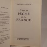 Couverture du livre Estimation du livre « c’est un péché de la France »