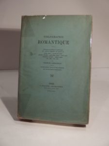 Estimation Edition originale - Couverture du livre Estimation du livre « bibliographie romantique. Catalogue anecdotique et pittoresque des éditions originales des oeuvres de Victor Hugo – Alfred de Vigny – Prosper Mérimée – Alexandre Dumas – Jules Janin – Théophile Gautier – Pétrus Borel – etc. Par Charles Asselineau. Seconde édition, revue et très-augmentée. Avec une eau-forte de Bracquemond. »