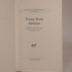 Couverture du livre Estimation du livre « tous feux éteints. Carnets 1965, 1966, 1967. Carnets sans dates. Et 1972. »