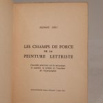 Couverture du livre Estimation du livre « les champs de force de la peinture lettriste. Nouvelles précisions sur la mécanique, le matière [sic], le rythme et l’anecdote de l’hypergraphie. »