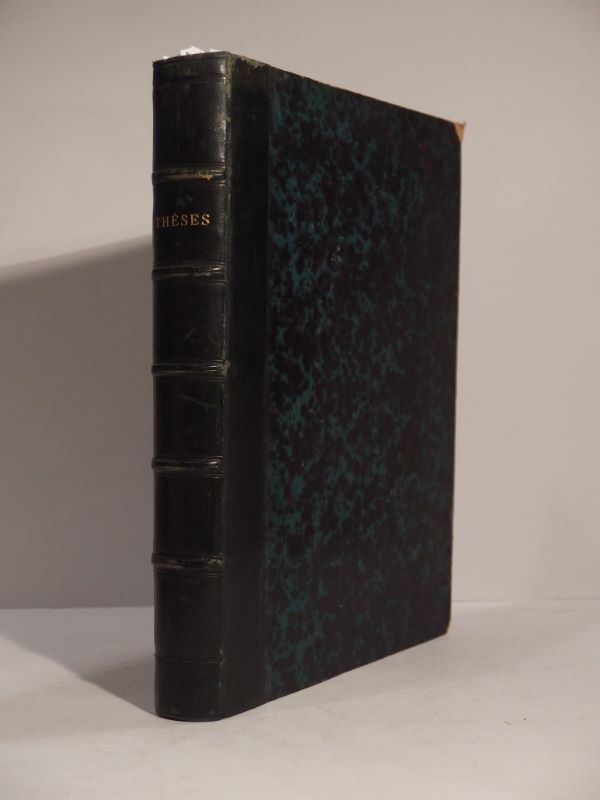 Couverture du livre Estimation du livre « thèses présentées à la Faculté des Sciences de Paris pour le Doctorat ès Sciences mathématiques, par M. A. Picart. 1ère thèse : Essai d’une théorie géométrique des surfaces. 2e thèse : Propositions de mécanique données par la Faculté. [SUIVI DE:] Thèses […] par M. l’abbé d’Esclaibes : Sur les applications des fonctions elliptiques à l’étude des courbes du premier genre. [DE:] Thèse […] par M. Jules Tannery : Propriétés des intégrales des équations différentielles linéaires à coefficients variables. [DE:] Thèses […] par M. J. Garlin. Thèse de mécanique : Sur les surfaces isothermes et orthogonales. Thèse d’astronomie : Sur les mouvements apparents. [DE :] Thèses […] par M. Saint Loup. Thèse d’astronomie : Sur une nouvelle méthode pour le calcul des perturbations du mouvement des planètes. Thèse de géométrie : Sur les propriétés des lignes géodésiques. [DE:] Thèses […] par M. F. Massieu. 1ère thèse : Sur les intégrales algébriques des problèmes de mécanique. 2e thèse : Sur le mode de propagation des ondes planes et la surface de l’onde élémentaire dans les cristaux birégringents à deux axes. [ET DE:] Sur la fonction exponentielle [par Hermite]. »