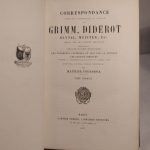 Couverture du livre Estimation du livre « correspondance littéraire, philosophique et critique par Grimm, Diderot, Raynal, Meister, etc. Revue sur les textes originaux. Comprenant outre ce qui a été publié à diverses époques, les fragments supprimés en 1813 par la censure, les parties inédites conservées à la Bibliothèque ducale de Gotha et à l’Arsenal à Paris. Notices, Notes et Table générale par Maurice Tourneux. »