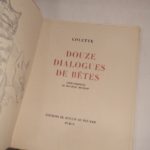 Couverture du livre Estimation du livre « douze Dialogues de Bêtes. Lithographies de Maurice Mourlot. »