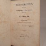 Couverture du livre Estimation du livre « recherches historiques, archéologiques et biographiques, sur la Ville de Pontoise. Ouvrage enrichi de planches ou vignettes. »