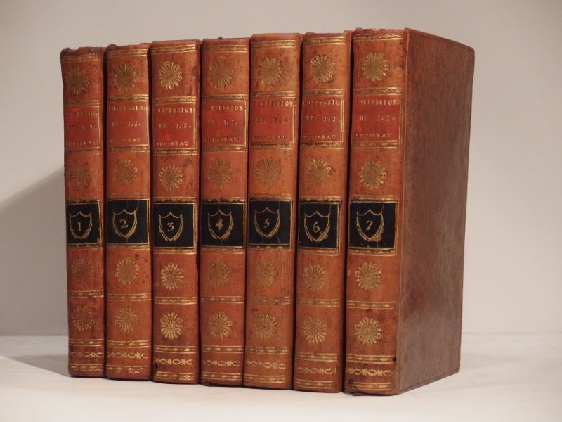 Couverture du livre Estimation du livre « les Confessions de J. J. Rousseau, Citoyen de Genève. Suivies des Rêveries du Promeneur solitaire. Edition enrichie d’un nouveau recueil de ses Lettres. Tomes 1-2-3-4 : Confessions, Rêveries (au T2). T5 : Déclaration de Rousseau relative à M. Vernes, Vision de Pierre de la Montagne dit le Voyant, Lettres diverses. T6-7 : Lettres diverses. »