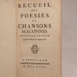 Couverture du livre Estimation du livre « recueil des poésies et chansons maçonnes. Nouvelle édition considérablement augmentée. »