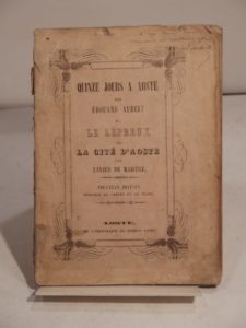 Estimation Voyages-Atlas - Couverture du livre Estimation du livre « quinze jours à Aoste, par Edouard Aubert, et Le Lépreux de la Cité d’Aoste, par Xavier de Maistre. Nouvelle édition enrichie de cartes et de notes. »