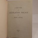 Couverture du livre Estimation du livre « l’Oeuvre de législation fiscale de Jean Javal. »
