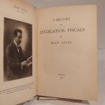 Couverture du livre Estimation du livre « l’Oeuvre de législation fiscale de Jean Javal. »