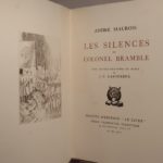 Couverture du livre Estimation du livre « les Silences du Colonel Bramble, par André Maurois. Avec quinze gravures au burin de J.-E. Laboureur. »