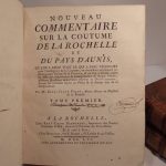 Couverture du livre Estimation du livre « nouveau Commentaire sur la Coutume de La Rochelle et du Pays d’Aunis […]. »