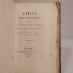 Couverture du livre Estimation du livre « notice des monumens exposés dans le Cabinet des médailles, antiques et pierres gravées de la Bibliothèque du Roi ; suivie d’une description des objets les plus curieux que renferme cet Etablissement, de notes historiques sur sa fondation, ses accroissemens, etc. etc., par M. Dumersan. Nouvelle édition, augmentée. Avec figures. [SUIVI DE:] Notice des estampes exposées à la Bibliothèque du Roi, contenant des recherches historiques et critiques sur ces estampes et sur leurs auteurs, précédée d’un Essai sur l’origine, l’accroissement et la disposition méthodique du Cabinet des Estampes. [DE:] Compte rendu à S. E. le Ministre de l’Intérieur du voyage fait en Angleterre par M. Duchesne aîné, pour y examiner diverses collections d’estampes publiques ou particulières. (Publié dans le Moniteur du 28 Juillet 1824.) [DE:] Essai sur les Nielles. Gravures des orfèvres florentin du XVe siècle, par Duchesne aîné. Prospectus. [DE:] Guide des curieux et des étrangers dans les Bibliothèques publiques de Paris. Ouvrage dans lequel on trouve la description des objets les plus curieux que renferme chacune des six Bibliothèques publiques de Paris, les jours et heures de leur ouverture, une Notice historique sur leur fondation et leurs accroissemens successifs, etc., etc. »