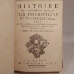 Couverture du livre Estimation du livre « histoire de l’Académie royale des Inscriptions et des Belles-Lettres, avec les Mémoires de Littérature, tirés des Registres de cette Académie, depuis l’année M.DCCLXIV (1764), jusques et compris l’année M.DCCLXVI (1766). Tome trente-quatrième. »