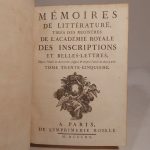 Couverture du livre Estimation du livre « mémoires de Littérature, tirés des Registres de l’Académie royale des Inscriptions et des Belles-Lettres, depuis l’année M.DCCLXIV (1764), jusques et compris l’année M.DCCLXVI (1766). Tome trente-cinquième. »
