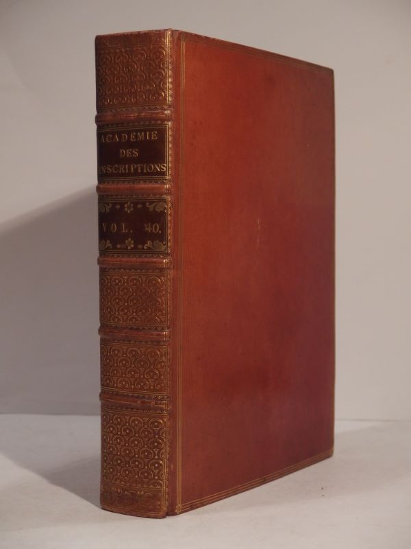 Couverture du livre Estimation du livre « histoire de l’Académie royale des Inscriptions et des Belles-Lettres, avec les Mémoires de Littérature tirés des Registres de cette Académie, depuis l’année M.DCCLXXIII (1773), jusques et compris l’année M.DCCLXXV (1775). Tome quarantième. »