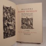 Couverture du livre Estimation du livre « maistre Pierre Pathelin. Farce du quinzième siècle ornée de lithographies par Maurice Berdon. »