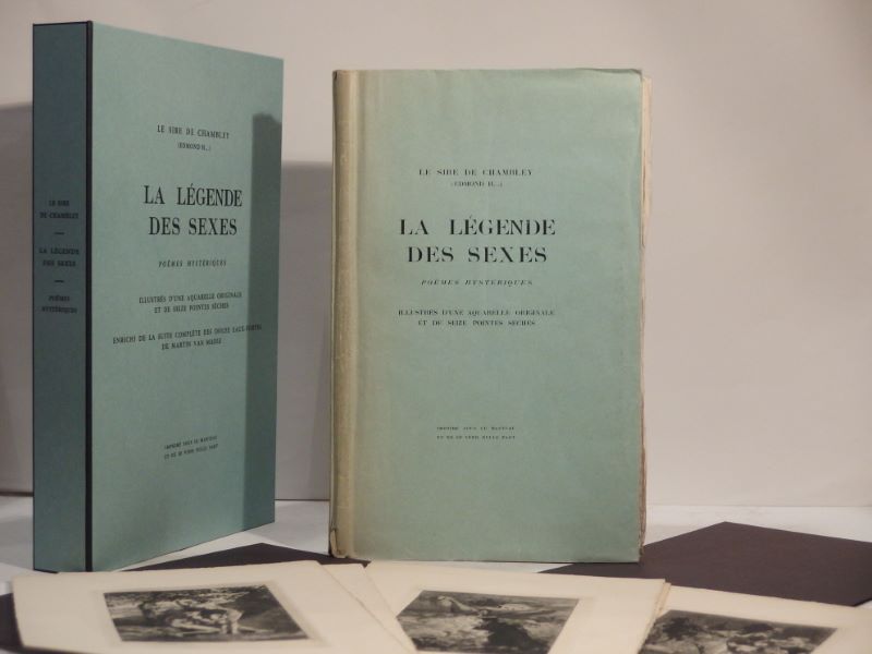 Couverture du livre Estimation du livre « la Légende des Sexes. Poëmes hystériques. Illustré d’une aquarelle originale et de seize pointes sèches. [ENRICHI DE:] Suite complète de 12 eaux-fortes de Martin van Maele inspirées de la Légende des Sexes. »