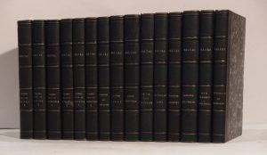 Estimation Edition originale - Couverture du livre Estimation du livre « 12 volumes de la nouvelle édition des oeuvres de Balzac chez Charpentier (1839-1843) : Physiologie du mariage – Scènes de la vie privée (2 vol.) – Scènes de la vie de Province (2 vol.) – Scènes de la vie parisienne (2 vol.) – Le Médecin de campagne – Le Père Goriot – César Birotteau – Le Lys dans la vallée – Balthazar Claës – Eugénie Grandet – Histoire des Treize – Louis Lambert et Séraphita. »