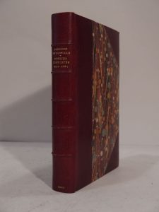 Estimation Edition originale - Couverture du livre Estimation du livre « poésies complètes de Théodore de Banville 1841-1854 : Les Cariatides, Les Stalactites, Odelettes, Le Sang de la Coupe, La Malédiction de Vénus, etc. Edition revue et corrigée par l’auteur. Avec un titre-frlontispice composé et gravé à l’eau-forte par Louis Duveau. »