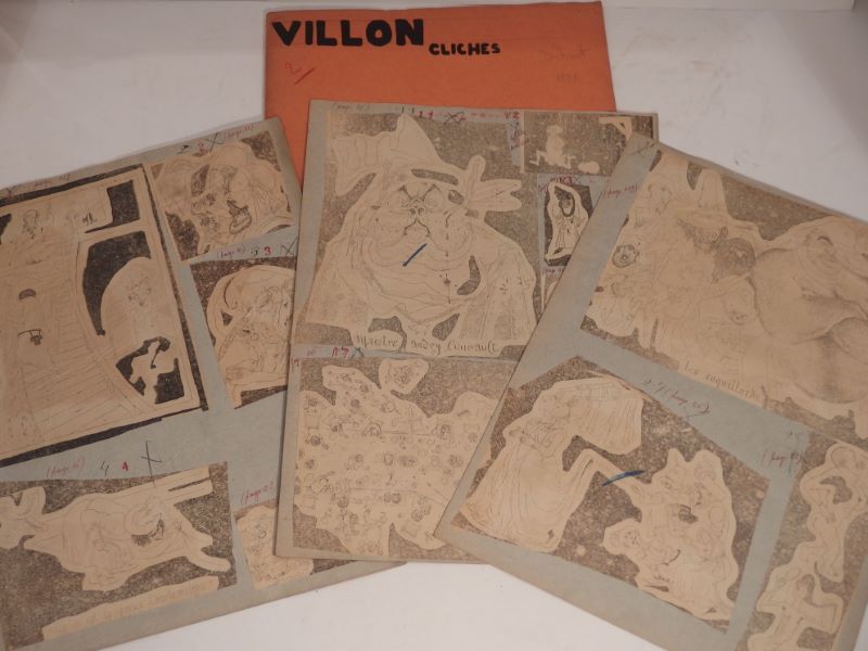 Couverture du livre Estimation du livre « clichés d’imprimerie sur papier pour les Oeuvres de Villon. Illustrations de Dubout. »