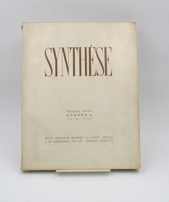 Couverture du livre Estimation du livre « synthèse. Revue mensuelle réservée au corps médical. Troisième année. Numéro 6, Juin 1935. »