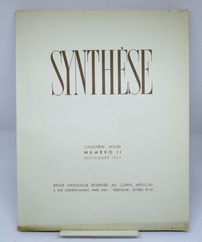 Couverture du livre Estimation du livre « synthèse. Revue mensuelle réservée au corps médical. Cinquième année. Numéro 11, Novembre 1937. »