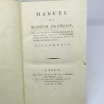 Couverture du livre Estimation du livre « manuel du muséum français, avec une description analitique et raisonnée de chaque tableau, indiqué au trait par une gravure à l’eau forte, tous classés par Ecoles, et par Oeuvre des grands artistes. Par F.E.T.M.D.L.I.N »