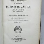 Couverture du livre Estimation du livre « journal historique et anecdotique du règne de Louis XV. Publié pour la Société de l’Histoire de France d’après le manuscrit inédit de la Bibliothèque royale par A. de La Villegille. »