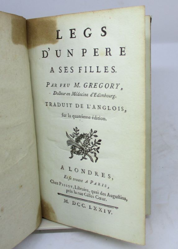 Couverture du livre Estimation du livre « legs d’un père à ses filles »