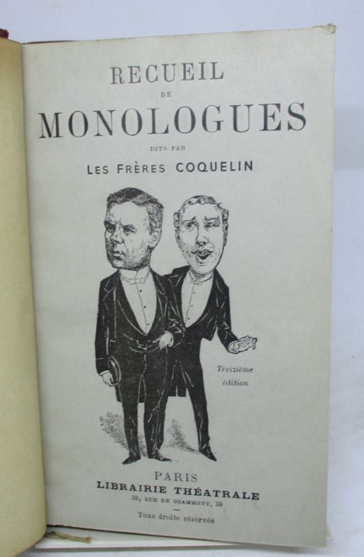 Couverture du livre Estimation du livre « recueil de monologues dits par les Frères Coquelin »